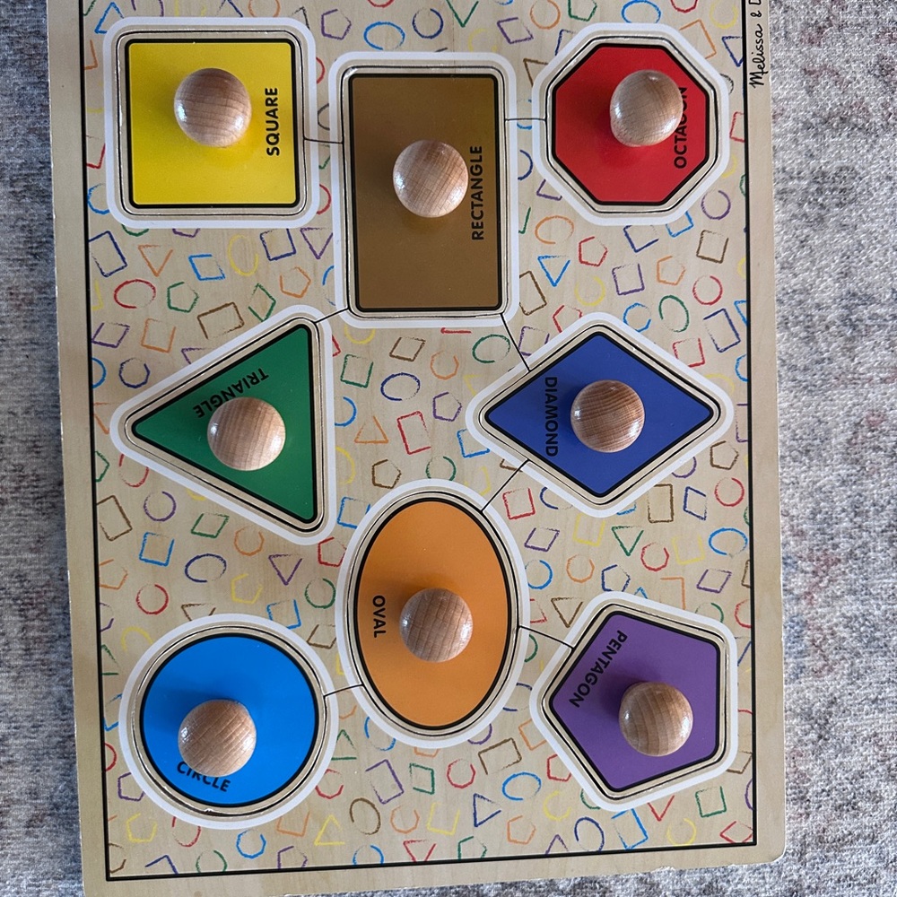 Melissa & Doug Wooden Shape Sorting Puzzle - Multicolor